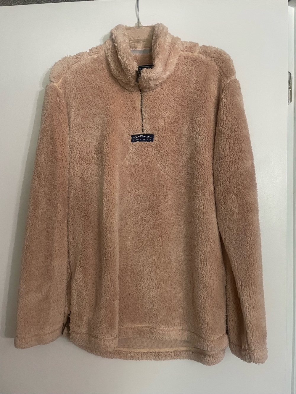Lauren James Tan Sherpa Half-Zip Pullover